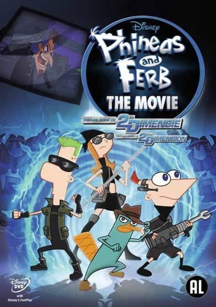 DVD Phineas & Ferb - The Movie: Dwars Door De 2D Dimensie, Avontuur, Alle leeftijden, Nederlands, Ophalen of Verzenden