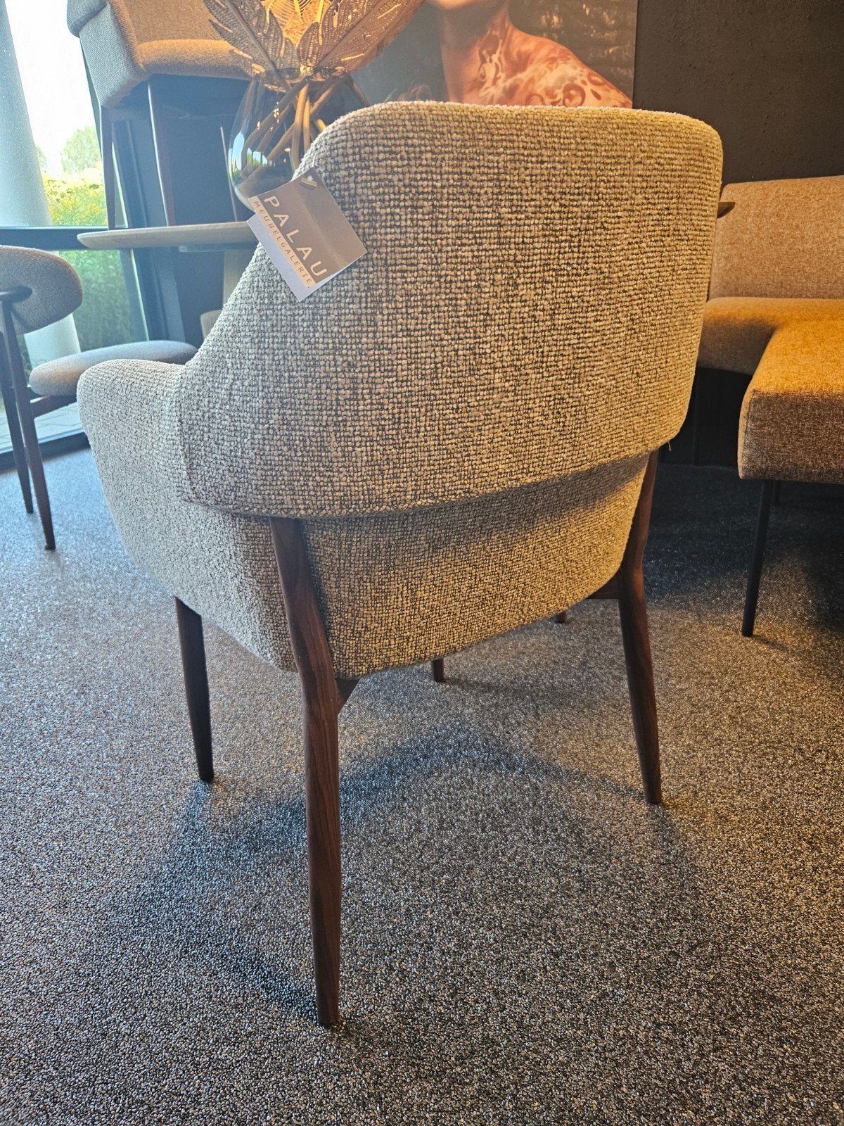 Eetkamer stoel GEORGE stalen frame houtkleur, Verzenden, Overige kleuren, Stof, Eén