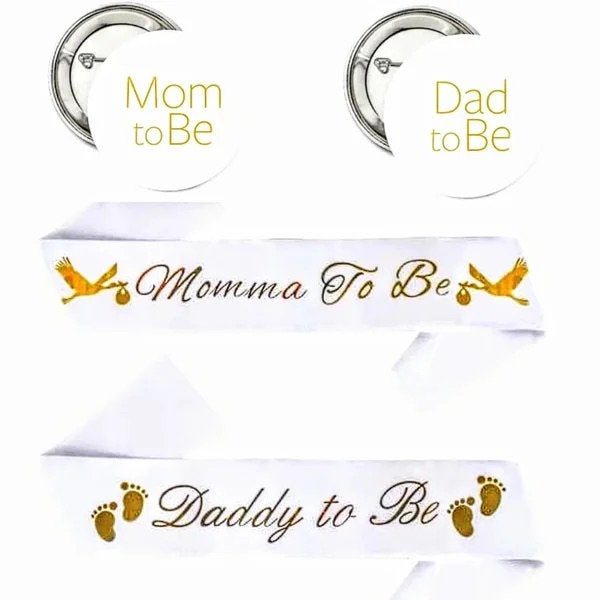Button en sjerpen set Mom en Dad to Be