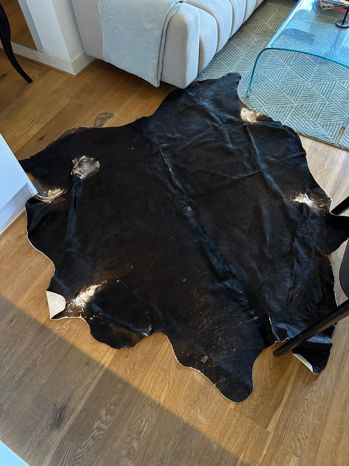 Donkerbruin koeienkleed, Ophalen, Zo goed als nieuw, Rechthoekig