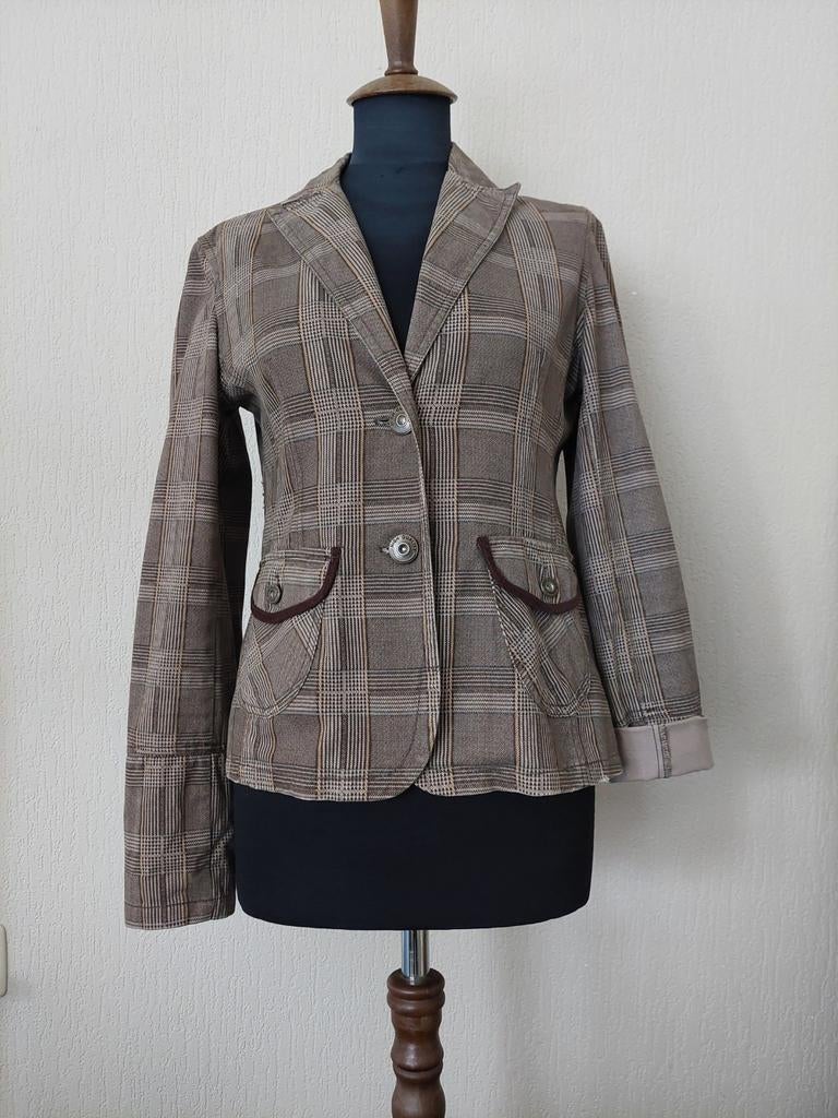 Geruite blazer met mooie deals, Ophalen of Verzenden, Zo goed als nieuw, Beige