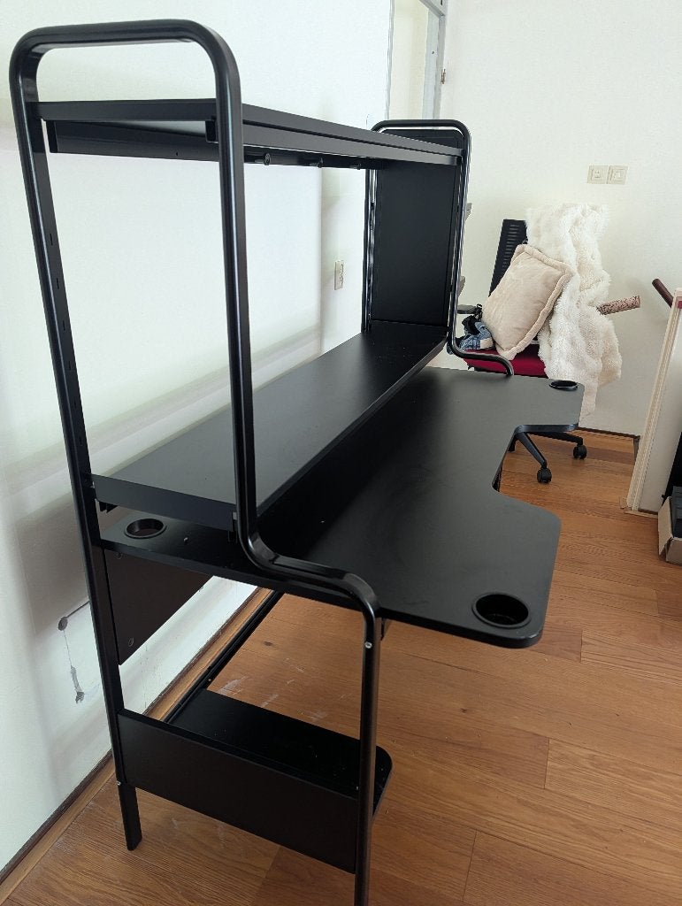 IKEA Fredde bureau, Huis en Inrichting, Bureaus, Ophalen, Zwart, 74 cm, Zo goed als nieuw