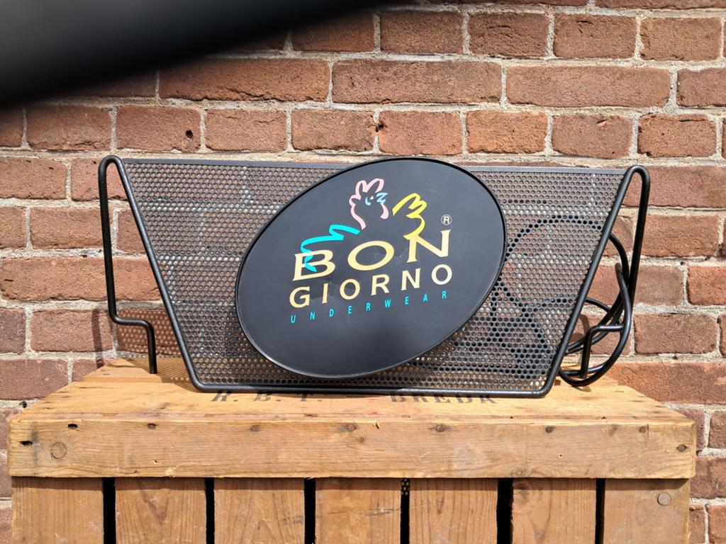 Leuk voor de liefhebber vintage reclame  Bon Giorno., Ophalen of Verzenden, Gebruikt, Lichtbak of (neon) lamp