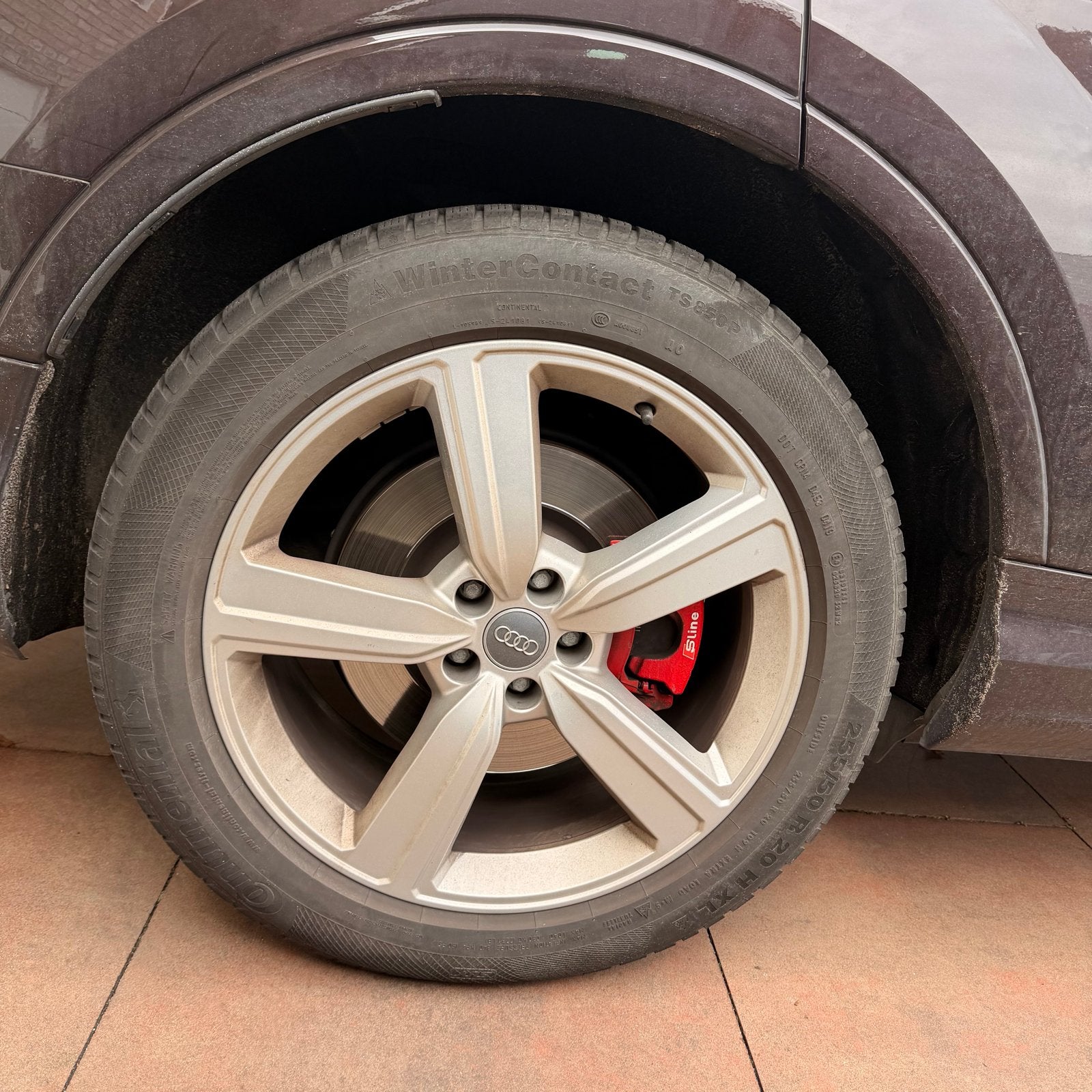 Audi Q7 20 inch velgen met Continental WinterContact banden, Ophalen of Verzenden, Gebruikt