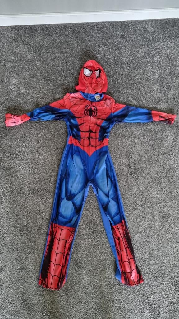 Verkleedkleding Spiderman kostuum 7-8 jaar (valt klein), Kinderen en Baby's, Ophalen of Verzenden, Zo goed als nieuw, 104 of kleiner