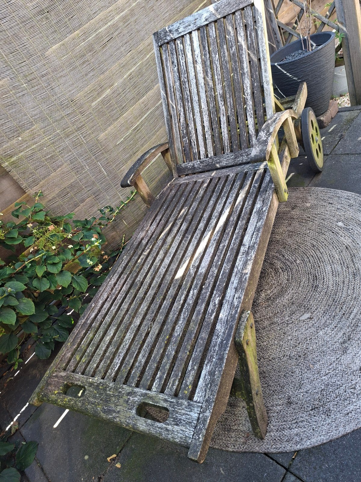 Deckchair hout, Tuin en Terras, Ophalen, Gebruikt, Hout, Verstelbaar