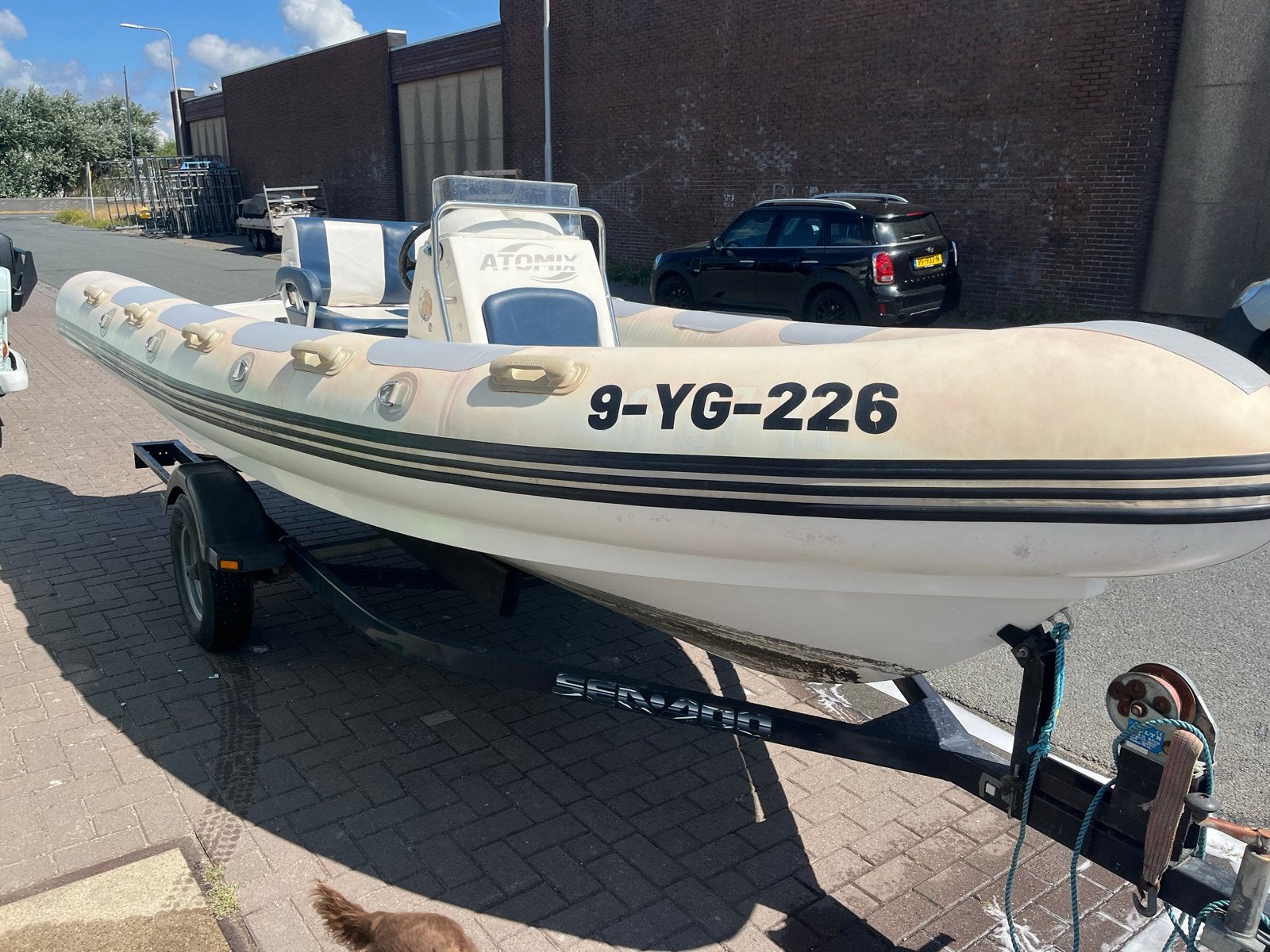 Atomix 500 RIB - Comfortabele en robuuste rubberboot, Gebruikt, Inclusief trailer, Ophalen, Polyester/glasvezel