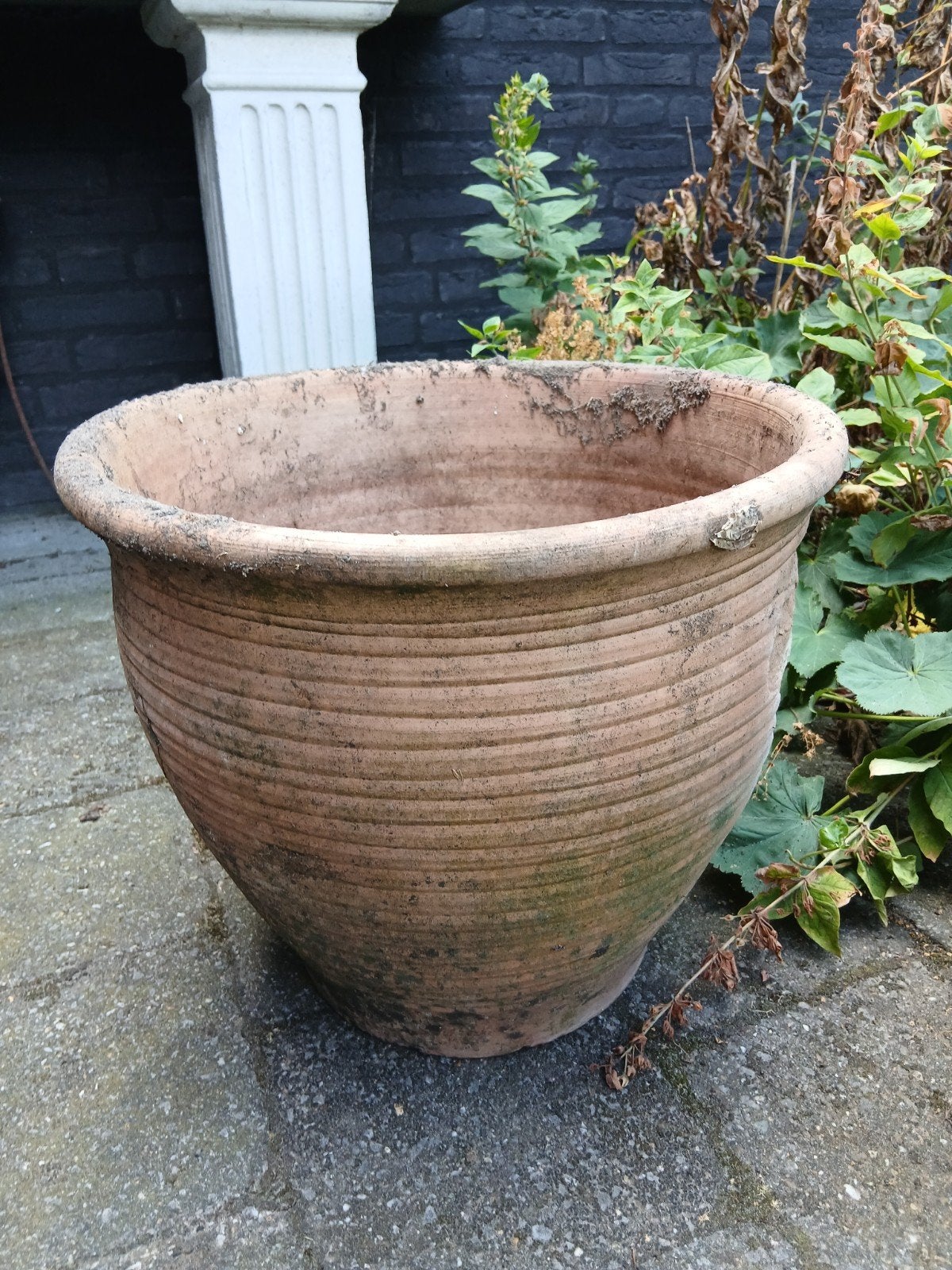 terracotta bloempot 39 cm gratis, Tuin en Terras, Gebruikt, Rond, Minder dan 40 cm, Aardewerk