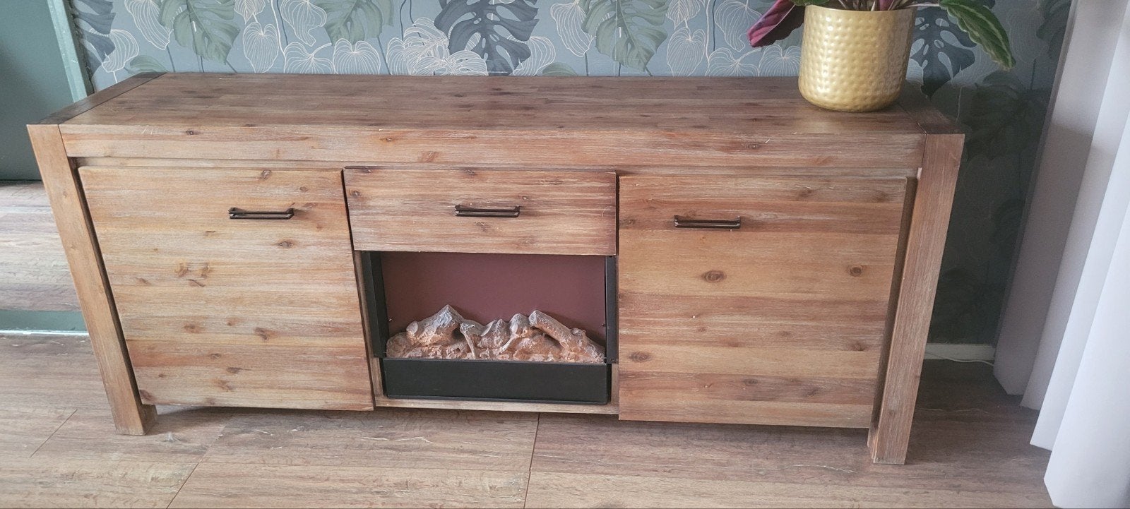 Dressoir met elektrische haard, Ophalen, Gebruikt, 150 tot 200 cm, Minder dan 100 cm