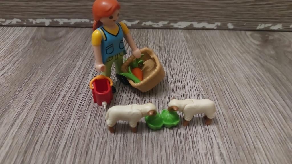 playmobil boerin met schapen 4765 compleet wortel valt wel, Ophalen of Verzenden, Gebruikt