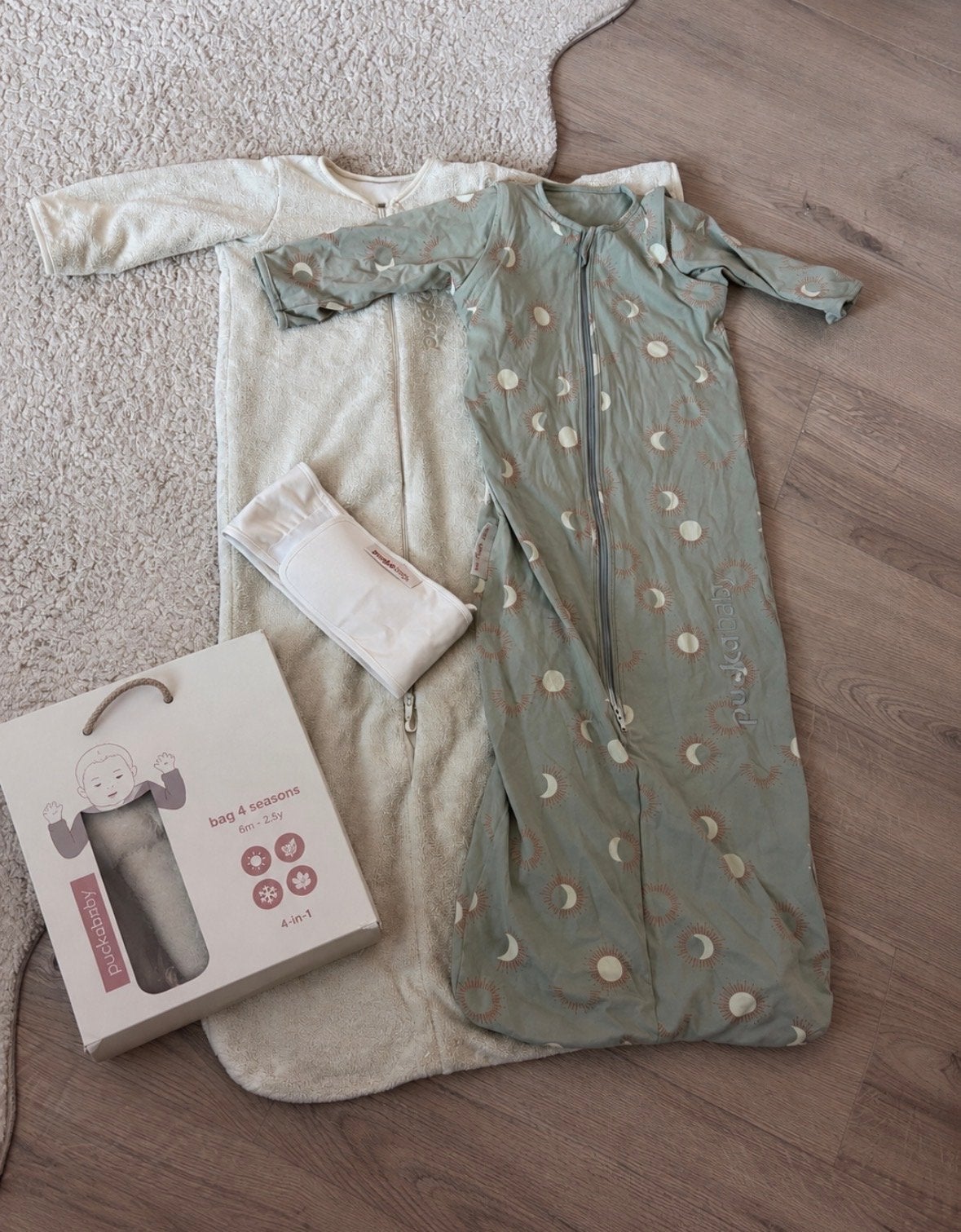 Puckababy Bag 4 Seasons slaapzak 6m-2.5jr, Groen, Puckababy, Ophalen of Verzenden, Zo goed als nieuw