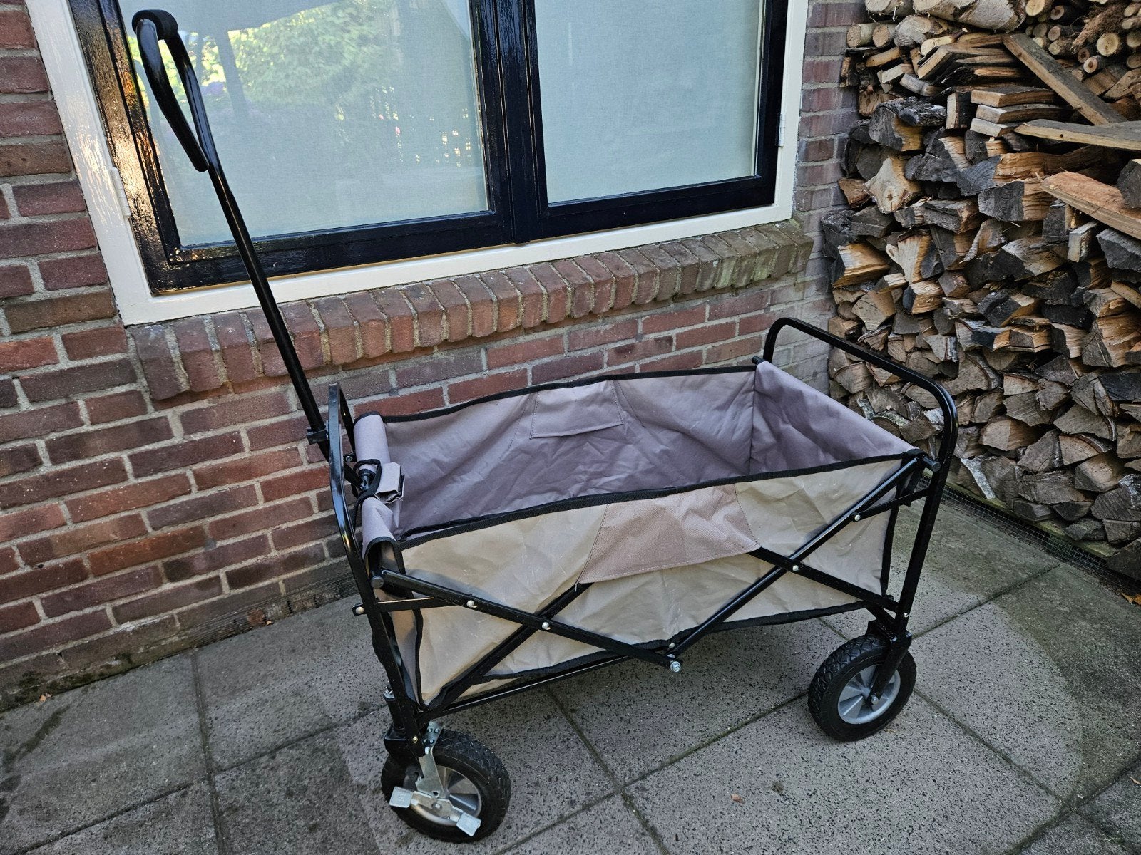 Opvouwbare bolderkar met rem en schuimrubber mat, Ophalen, Opvouwbaar, Zo goed als nieuw