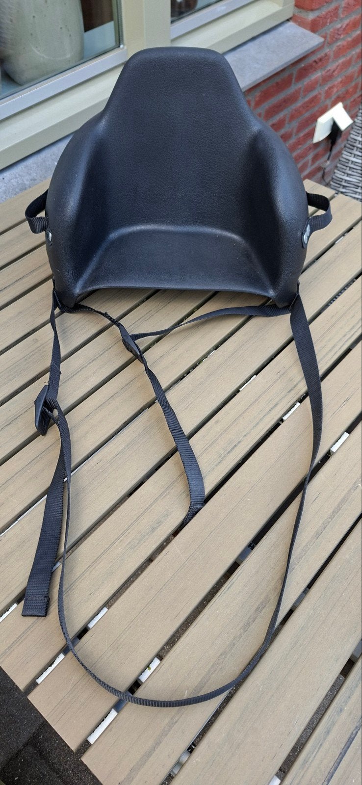 Zwart kinderzitje voor scooter, Fietsen en Brommers, Ophalen, Gebruikt, Overige merken