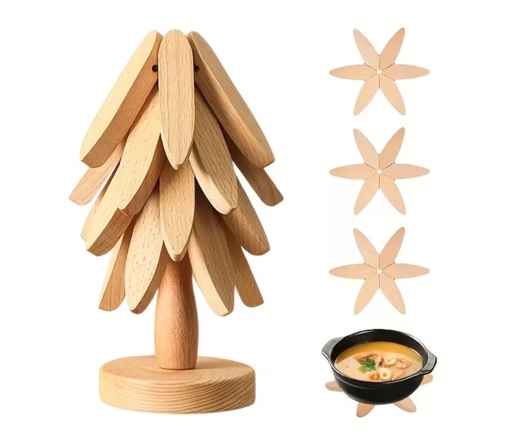 rekje met bamboe pannenonderzetters, Nieuw, Ophalen of Verzenden, Pannenonderzetter, Hout