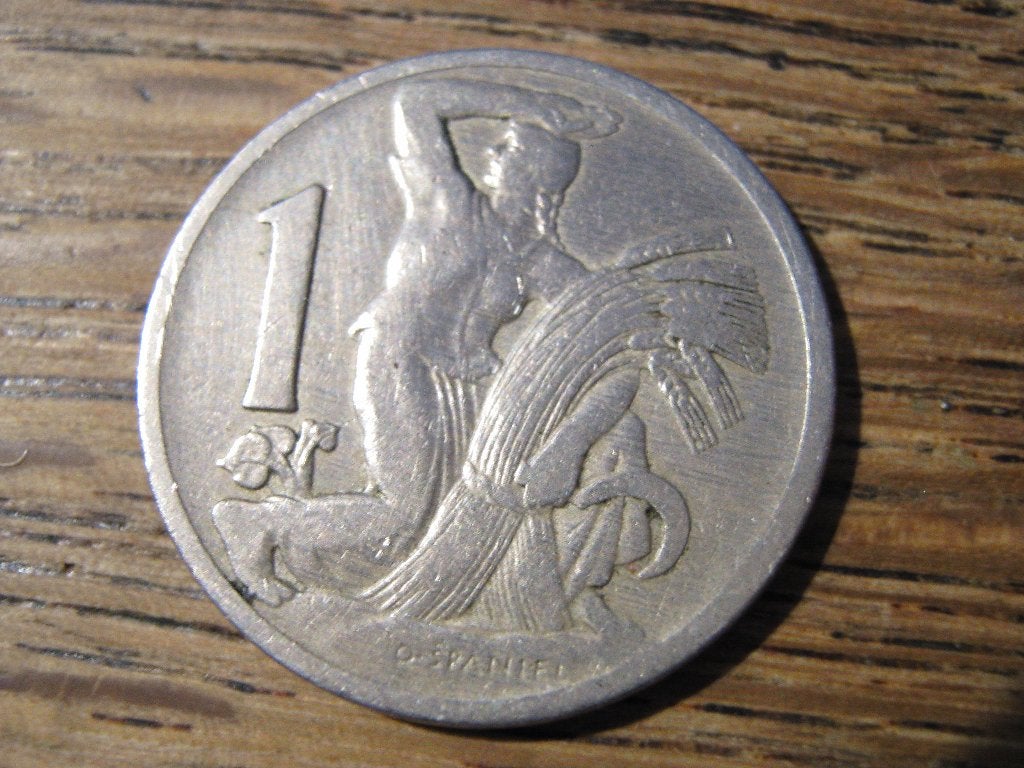 Tjechoslowakije 1 Koruna 1924 #9, Ophalen of Verzenden, Overige landen, Losse munt