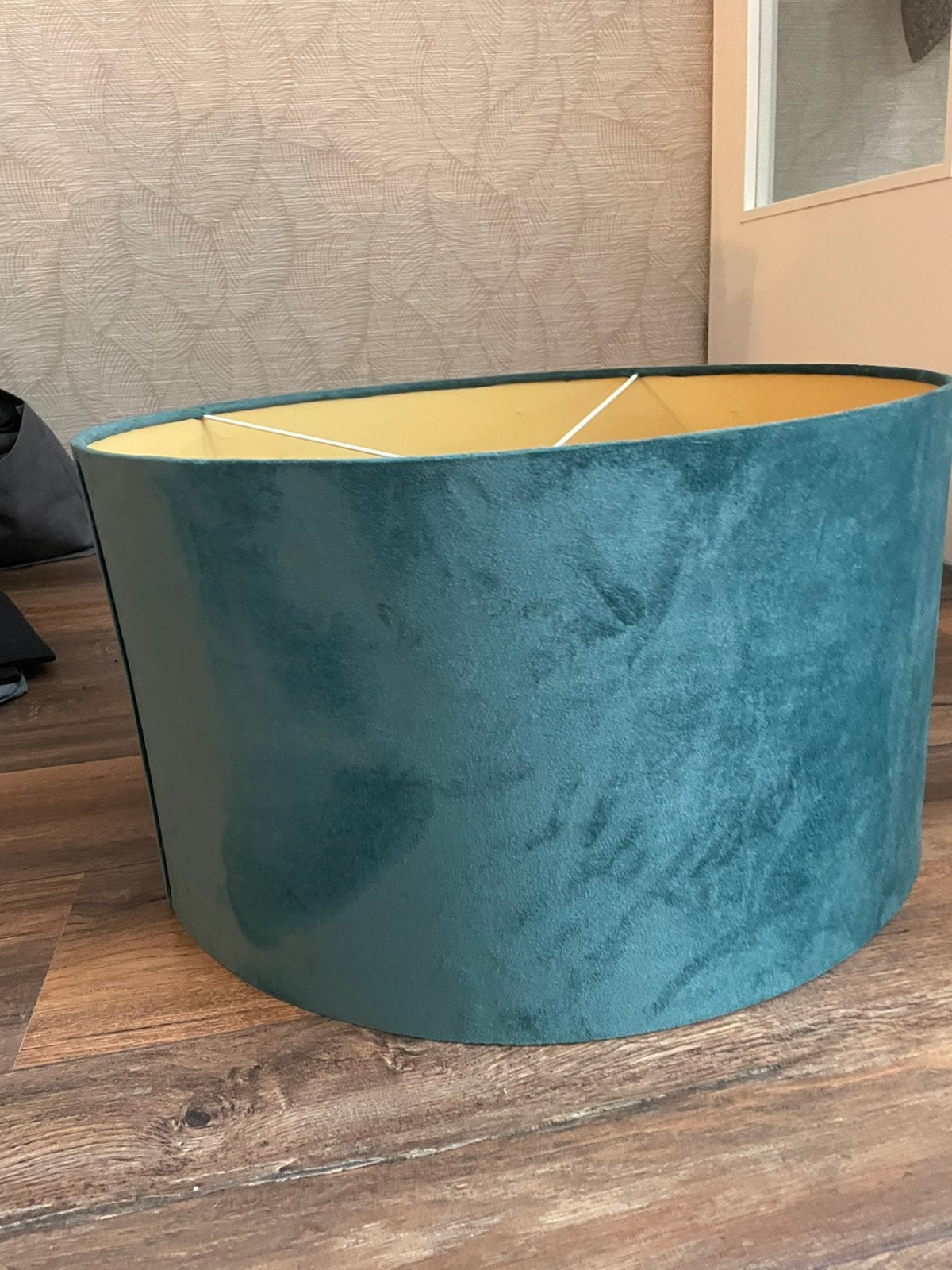 Velvet groene lampen kap, Huis en Inrichting, Ophalen, Meerkleurig, Rond, 30 cm