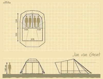 De Waard tent Jan van Gent, Caravans en Kamperen, Ophalen, Gebruikt, Tot en met 5