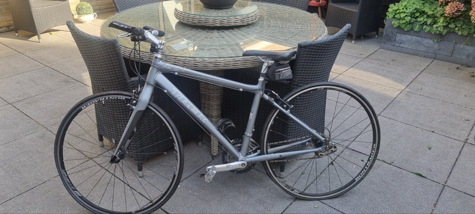 Hybride racefiets merk Trek, Fietsen en Brommers, Fietsen | Racefietsen, Velgrem, Aluminium, Minder dan 49 cm, Zo goed als nieuw