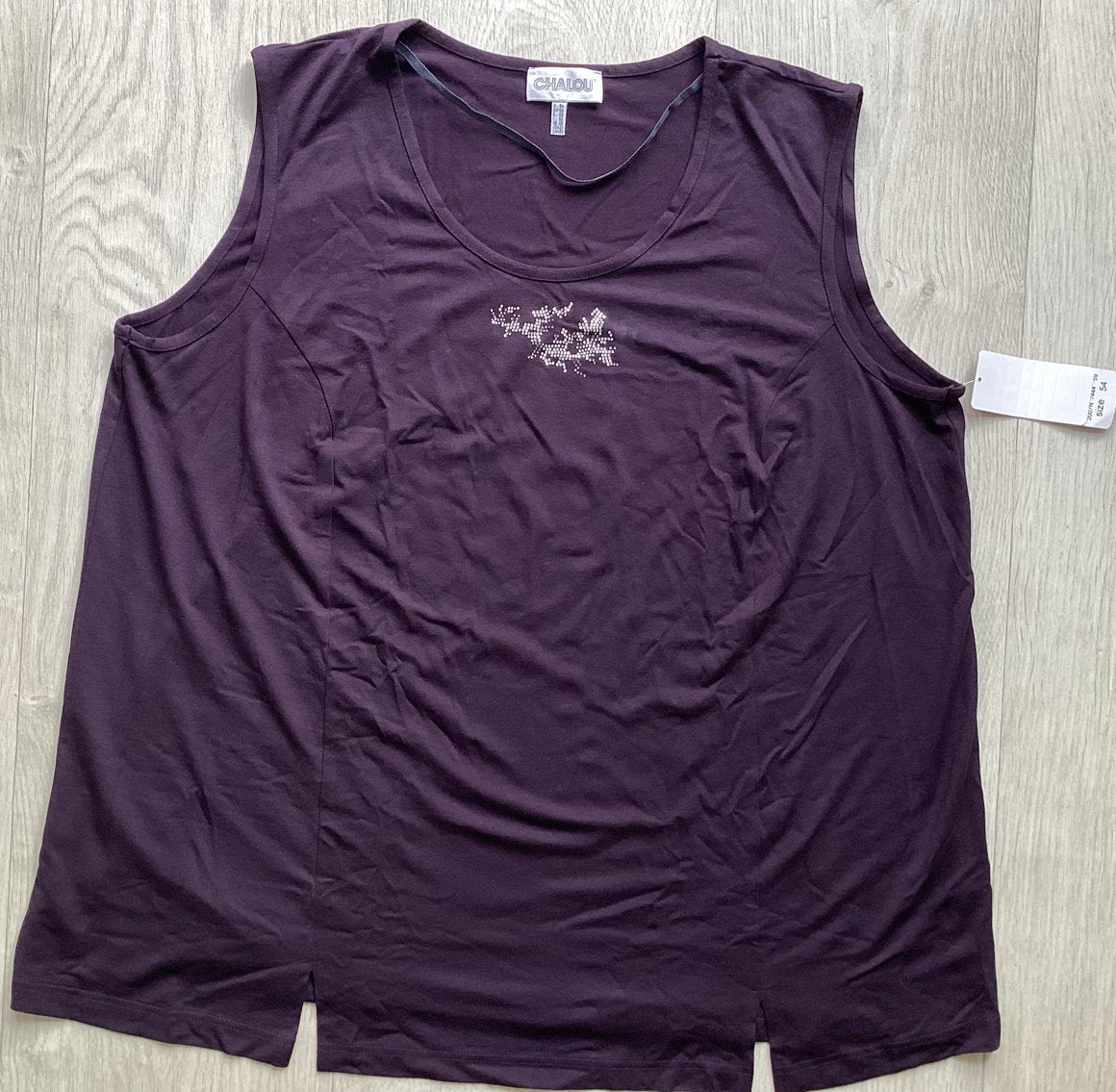 Aubergine paarse mouwloze top maat 54 van Chalou, Kleding | Dames, Grote Maten, Nieuw, Shirt of Top, Paars, Ophalen of Verzenden