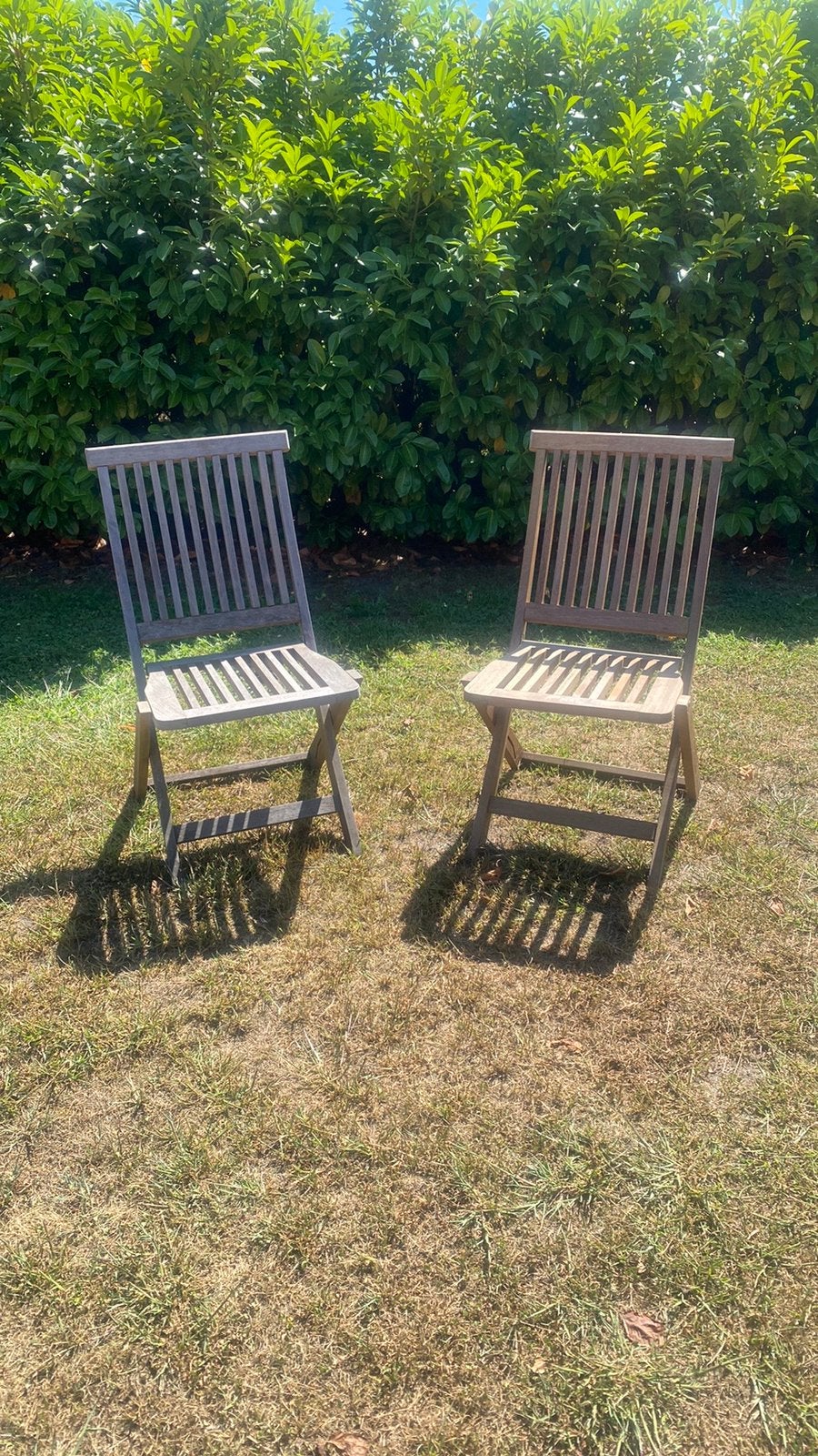 Hardhouten inklapbare tuinstoelen, Ophalen, Gebruikt, Hout