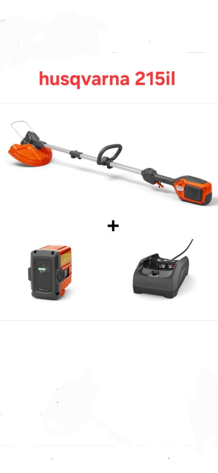 Husqvarna 215iL Accu Grastrimmer met Accu en Lader - Nieuw, Tuin en Terras, Ophalen, Accu, Nieuw, 30 tot 50 cm