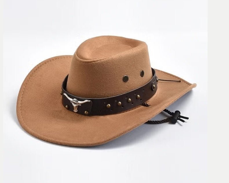 Vintage stijl cowboy hoed met prachtig embleem unisex, Ophalen of Verzenden, Nieuw, One size fits all
