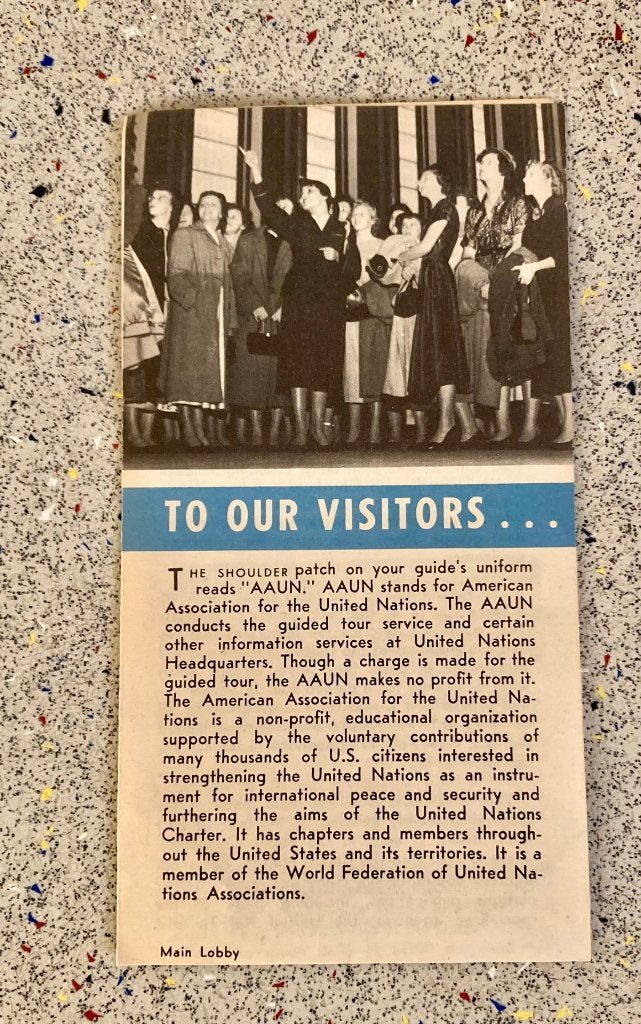 Folder Verenigde Naties Gebouw New York 50 er jaren, Boeken, Overige merken, Ophalen of Verzenden, Zo goed als nieuw, Noord-Amerika