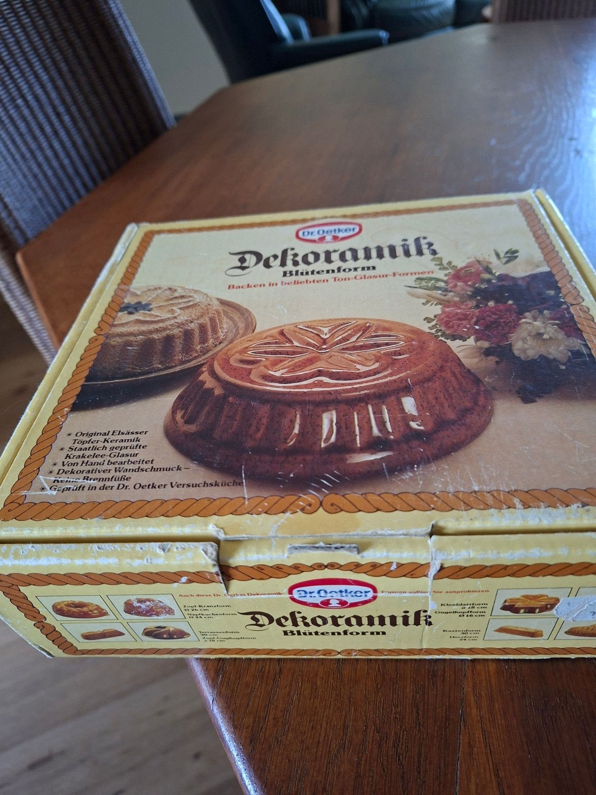 Dr. Oetker Dekoramik Bloemen Bakvorm - Vintage Keramiek, Overige typen, Ophalen of Verzenden, Zo goed als nieuw, Steen/keramiek