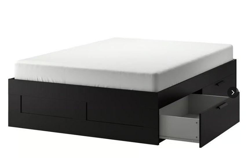 IKEA BRIMNES Bed met Opbergruimte–Zwart(140200 cm)(1X), Ophalen, Overige materialen, Gebruikt, Zwart