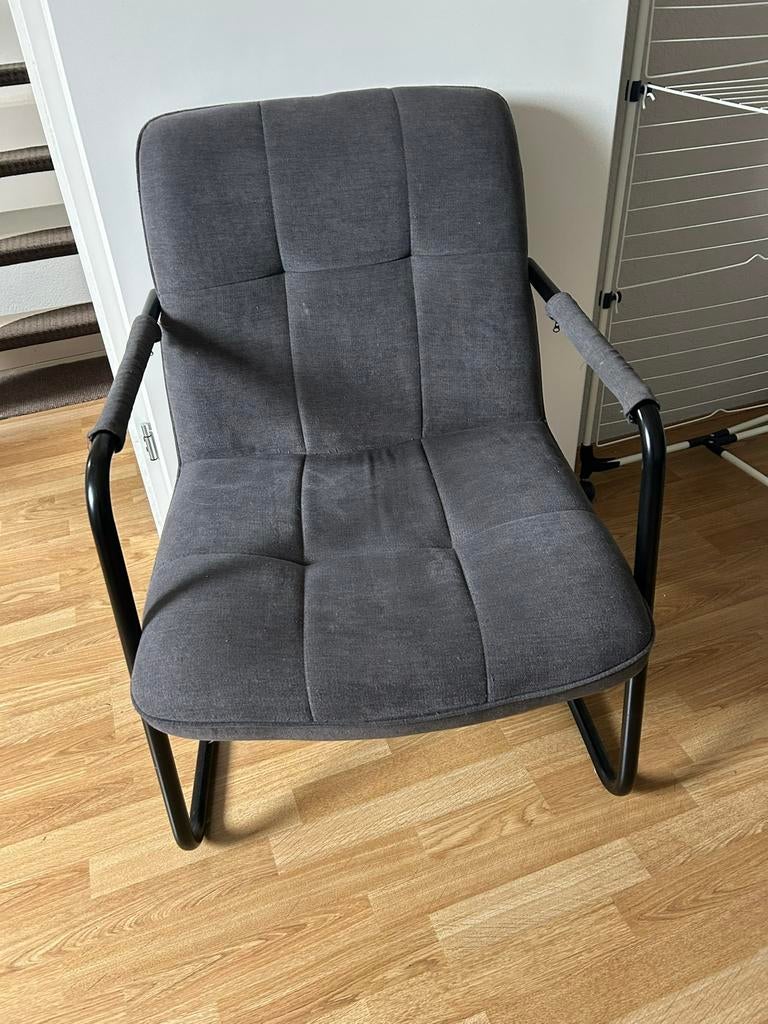 Leuke grijze stoel, Huis en Inrichting, Fauteuils, Ophalen, Gebruikt, 75 tot 100 cm, Stof