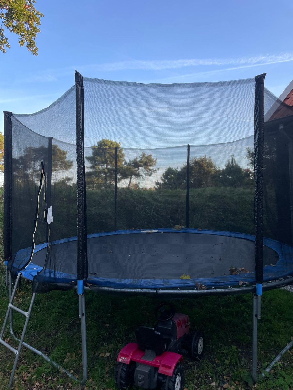 Super stevige trampoline met veiligheidsnet en ladder, Ophalen of Verzenden, Gebruikt