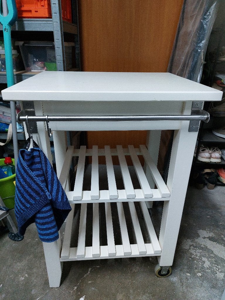ikea bekvam keukentrolley wit dubbele haak roltafel, Huis en Inrichting, Ophalen, Overige typen, Hout, IKEA