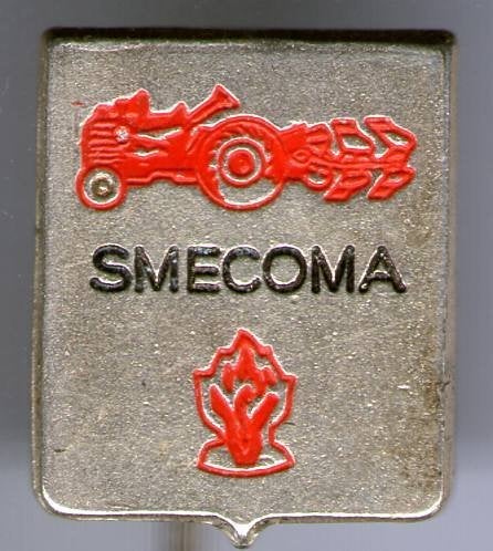 Smecoma tractoren zilverkleurig speldje ( E_182), Verzenden, Zo goed als nieuw, Transport, Speldje of Pin