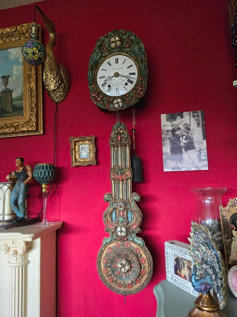 Prachtige Comtoise klok met recente touwen, Ophalen of Verzenden