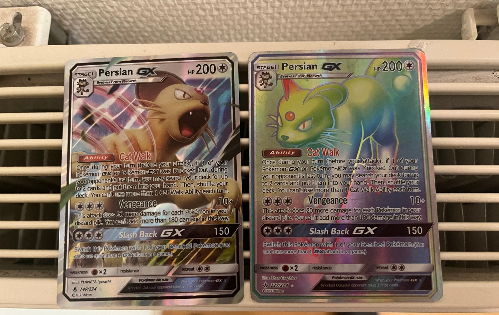 Pokémon Kaarten: Persian GX (Normaal & rainbow), Ophalen of Verzenden, Zo goed als nieuw, Meerdere kaarten, Foil