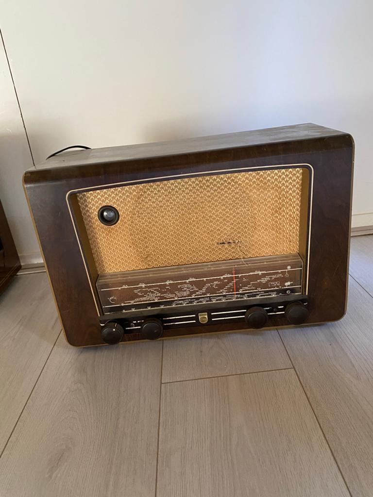 Antieke Philips radio - Niet werkend (voor onderdelen/decora, Audio, Tv en Foto, Radio's, Ophalen, Niet werkend, Radio