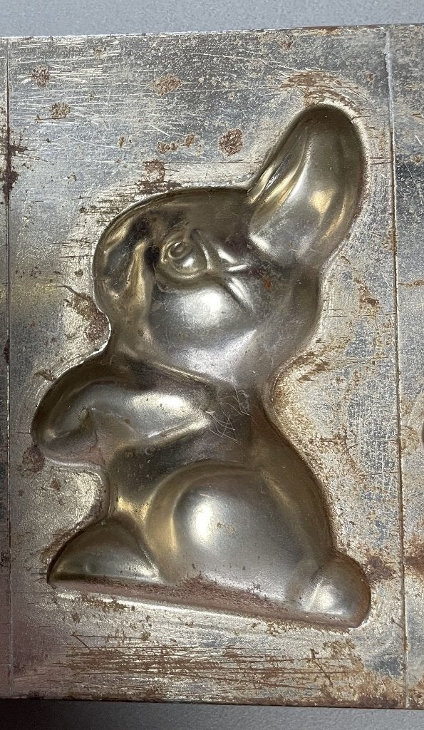 Antieke chocolavorm paashaas metaal, Antiek en Kunst, Ophalen of Verzenden