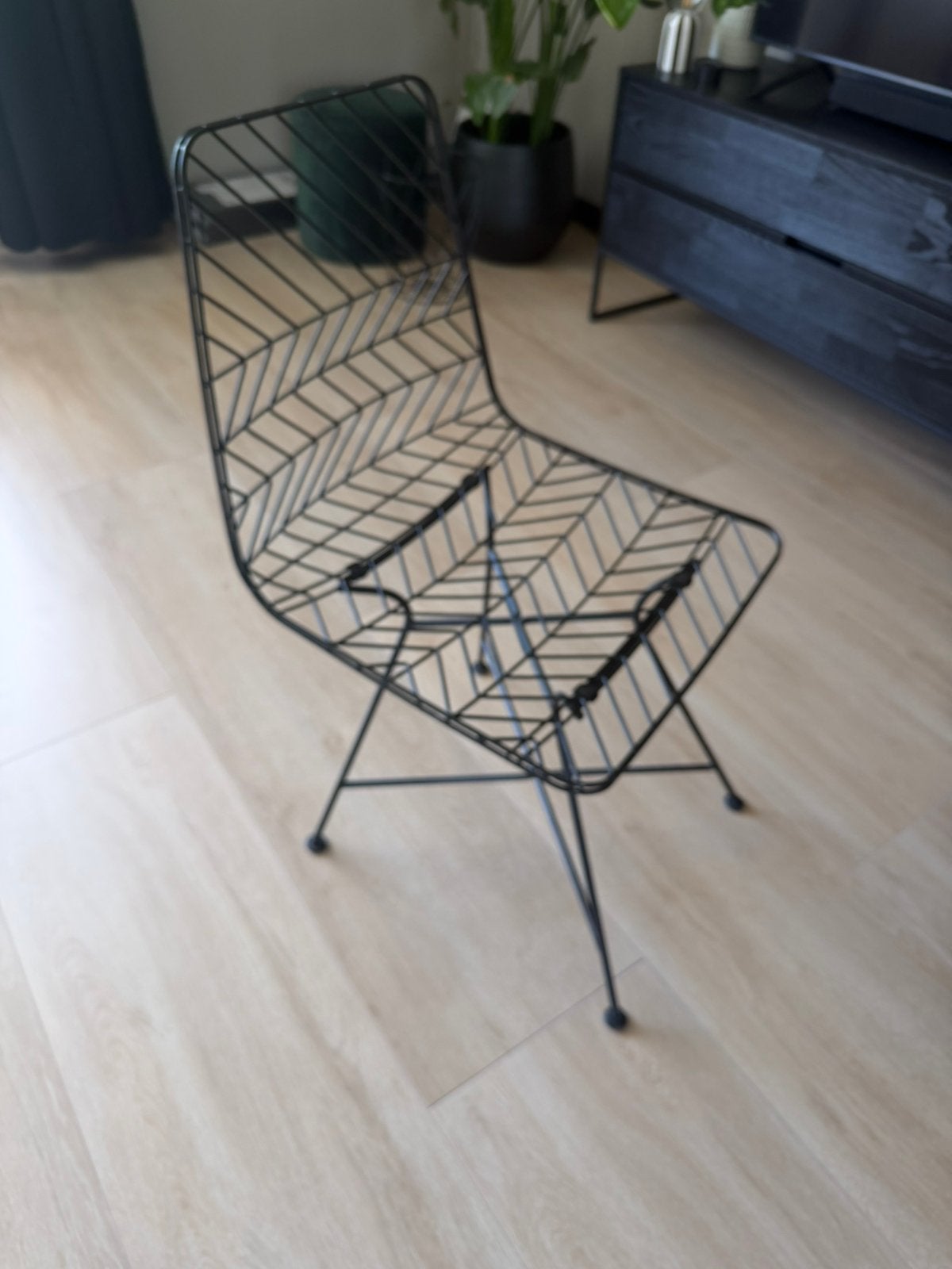 Zwarte draad eetkamerstoelen van Kwantum, Ophalen of Verzenden, Zo goed als nieuw, Zwart