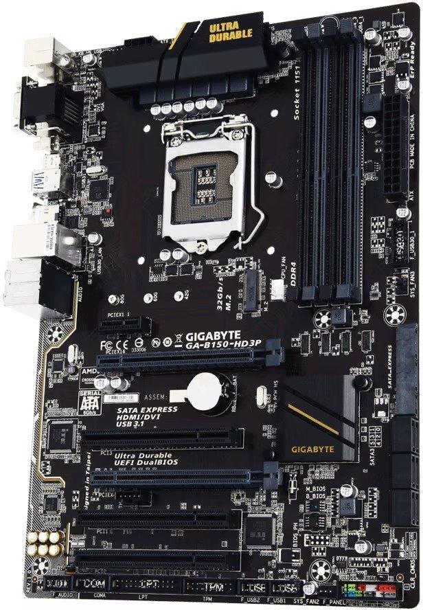 Gigabyte GA-B150-HD3P Moederbord, Computers en Software, Moederborden, Zo goed als nieuw, Intel, DDR4, Ophalen of Verzenden