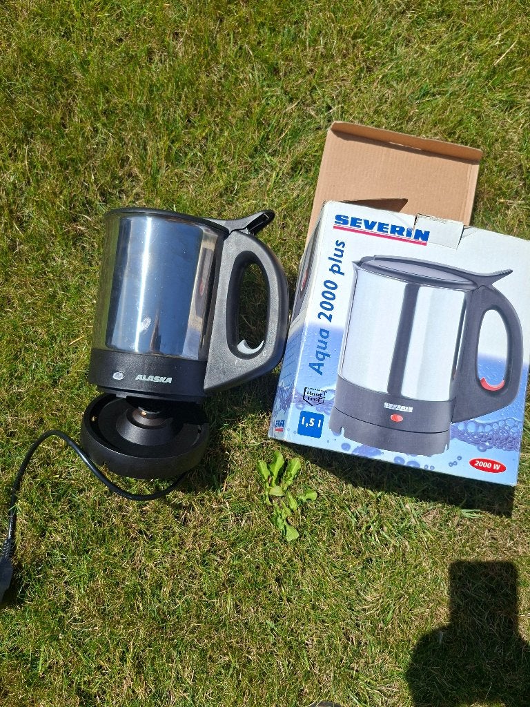 Severin Aqua 2000 Plus waterkoker - 1.5L - RVS - Gebruikt, 1 tot 2 liter, Ophalen of Verzenden, Gebruikt, Rvs