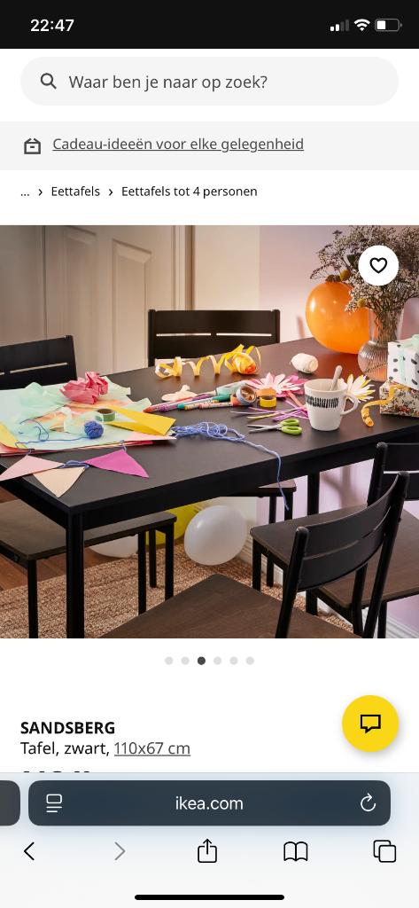 dining table and 4 chairs (İkea), Ophalen, Zo goed als nieuw, Rechthoekig, 50 tot 100 cm