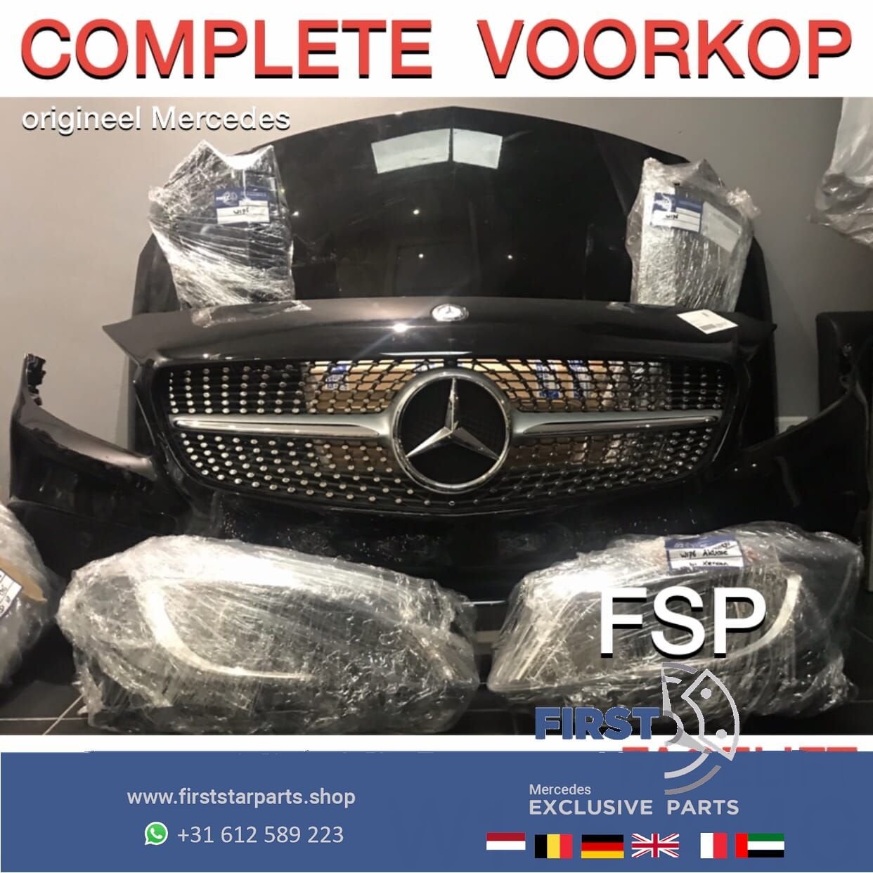 W176 FACELIFT AMG VOORKOP Mercedes A KLASSE COMPLEET FRONT 2, Gebruikt, -, Voor, Ophalen of Verzenden