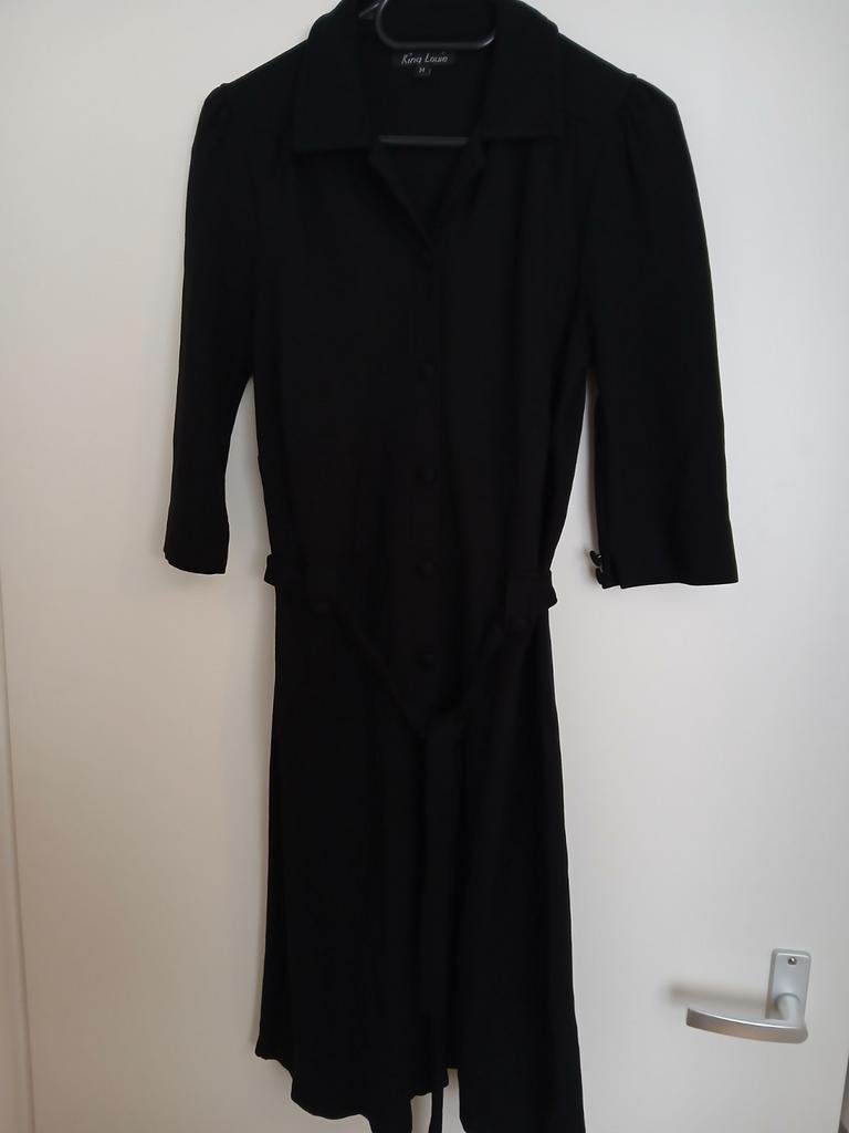 Maat 36 King Louie zwarte doorknoopjurk black dress, Zwart, Ophalen of Verzenden, Zo goed als nieuw, King Louie