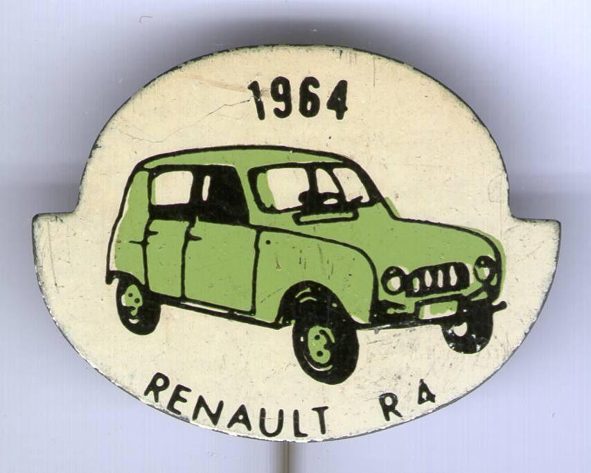 1964 Renault R4 groen op blik oldtimer auto speldje( C_196a), Verzenden, Zo goed als nieuw, Transport, Speldje of Pin