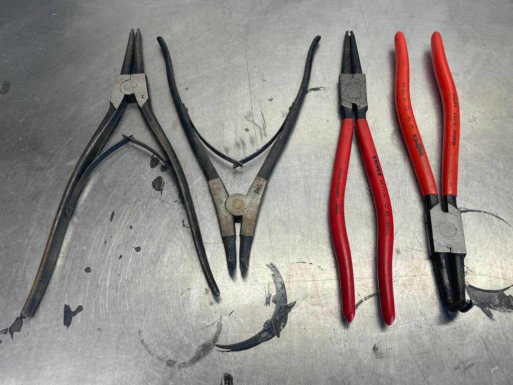 Knipex borgring / seegerringtangen set 4 stuks, Ophalen of Verzenden, Zo goed als nieuw, Tang, Knipex