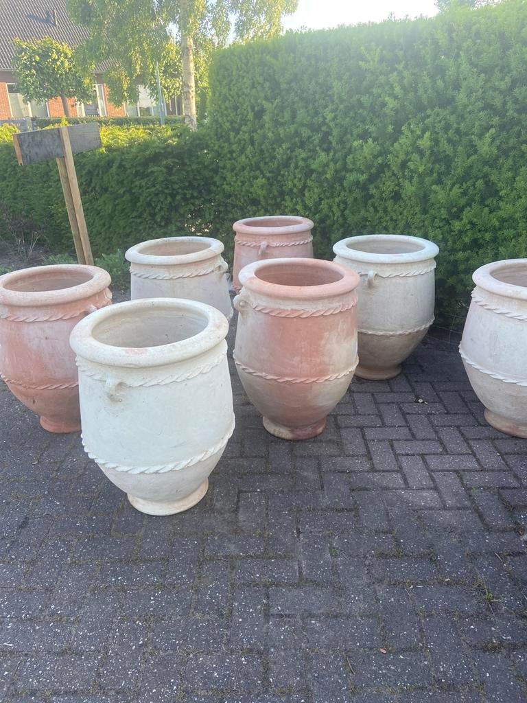 Marokkaanse terracotta potten, Tuin en Terras, Bloempotten, Ophalen, 40 cm of meer, Rond, Nieuw