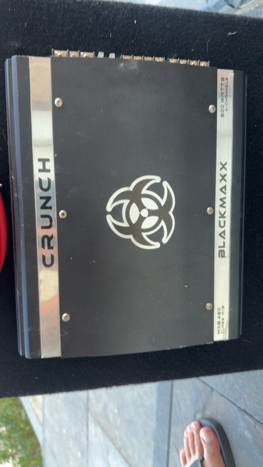 Crunch Blackmaxx versterker met Clarion subwoofer, Ophalen of Verzenden, Gebruikt