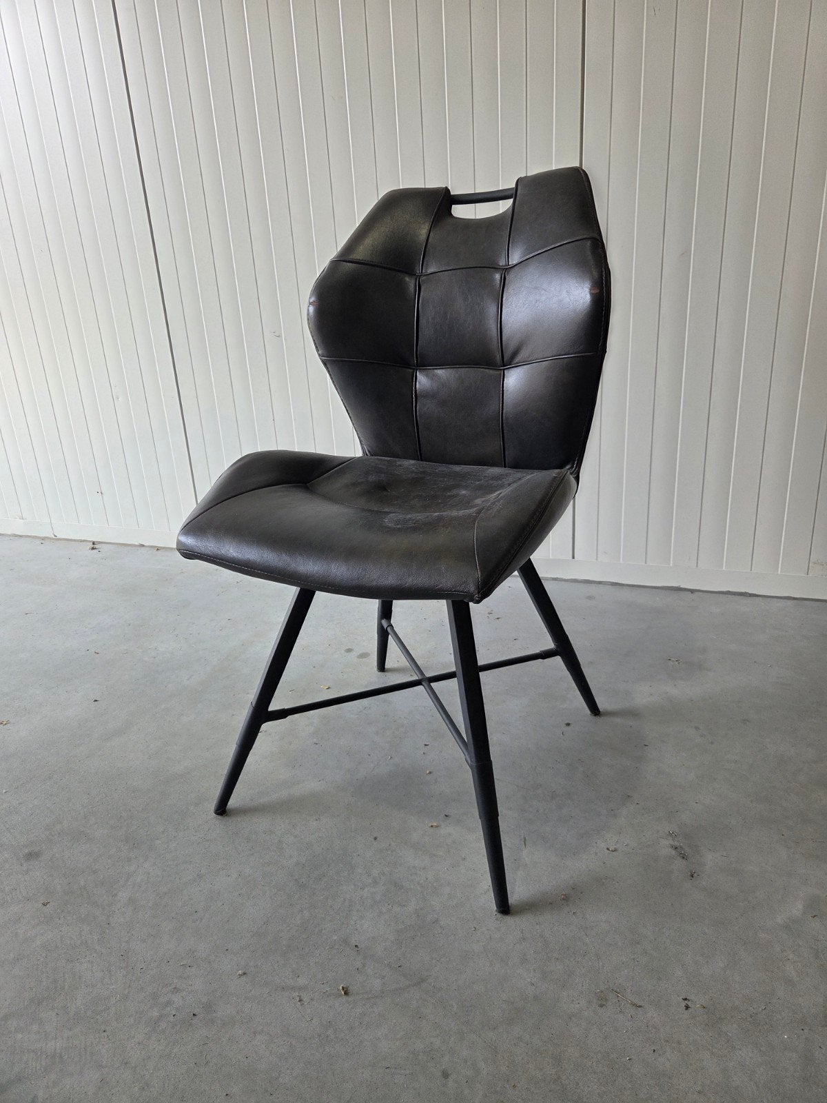 8x Eetkamerstoelen: 4x met armleuning, 4x zonder armleuning, Ophalen, Gebruikt, Zwart, Modern