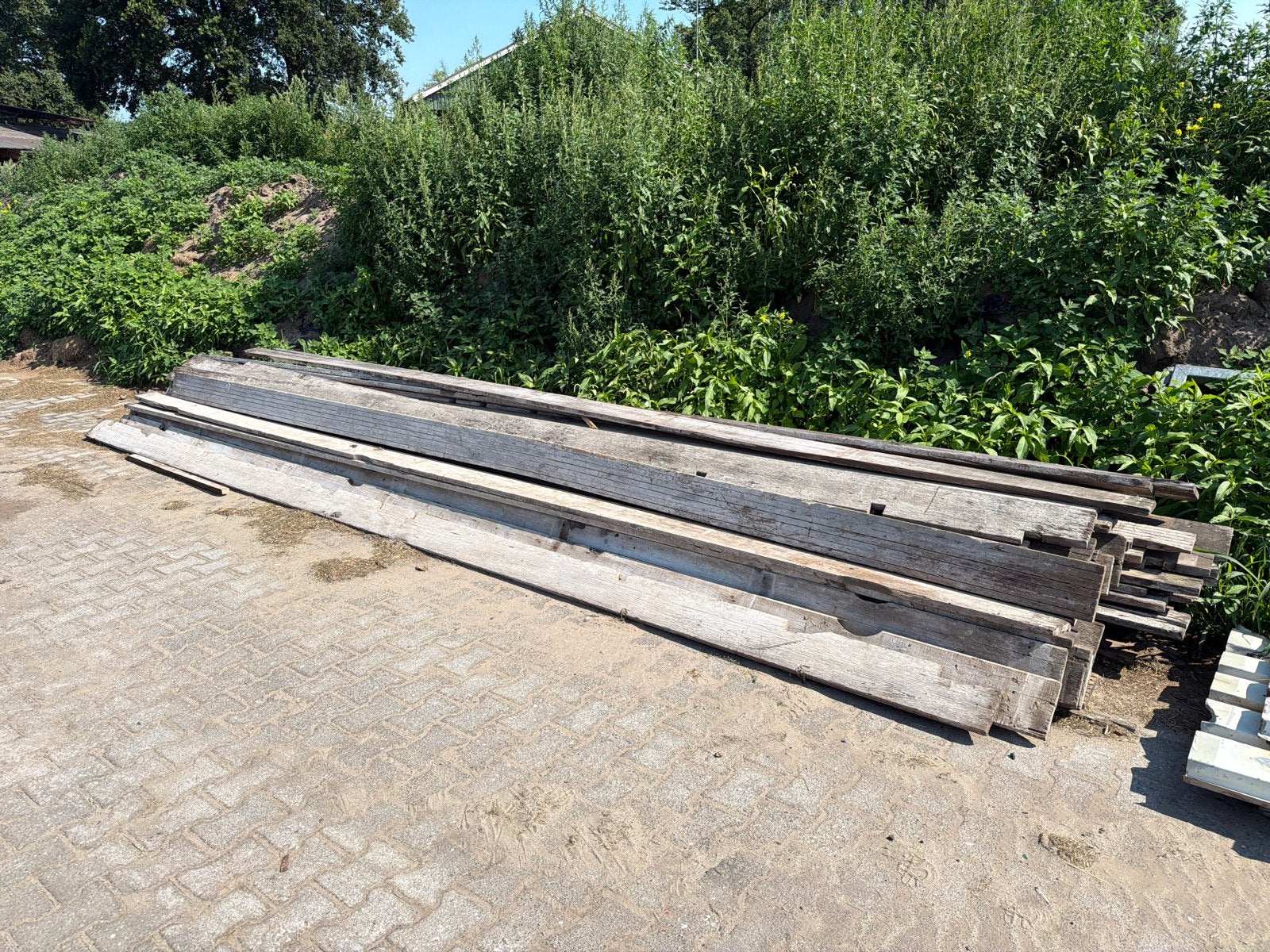 Partij hardhouten vlonderplanken 6m, Tuin en Terras, Palen, Balken en Planken, Ophalen, Gebruikt, Planken, Hardhout