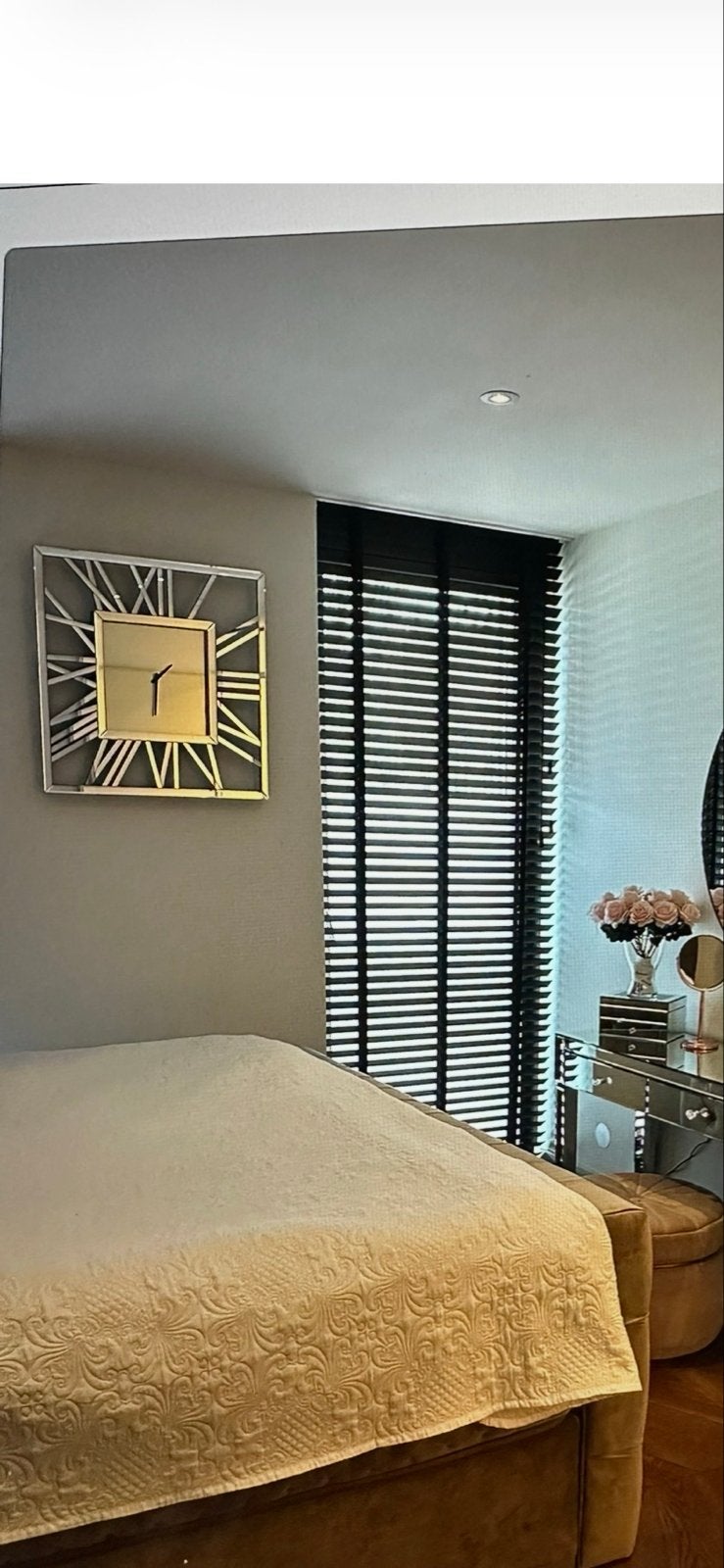 Grote spiegelklok - Decoratief en stijlvol, Ophalen, Analoog, Zilver, Modern
